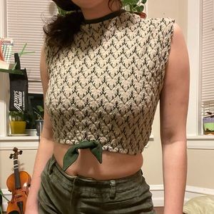 Vintage cropped handmade top🖼